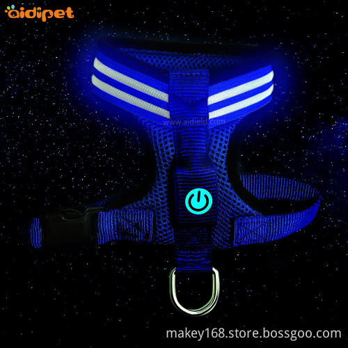 custom outdoor nylon adjustable rechargeable led dog harness